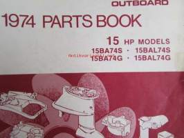 Johnson Outboard 1974 parts book 15 hp -varaosaluettelo, katso tarkemmat mallitiedot kuvasta