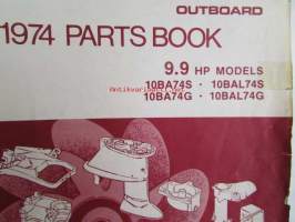 Johnson Outboard 1974 parts book 9.9 hp -varaosaluettelo, katso tarkemmat mallitiedot kuvasta