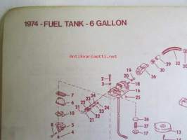 Johnson Outboard 1974 parts book 9.9 hp -varaosaluettelo, katso tarkemmat mallitiedot kuvasta