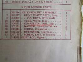 Johnson Outboard 1974 parts book 6 hp -varaosaluettelo, katso tarkemmat mallitiedot kuvasta