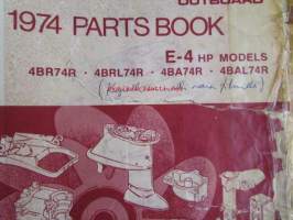 Johnson Outboard 1974 parts book E-4 hp -varaosaluettelo, katso tarkemmat mallitiedot kuvasta