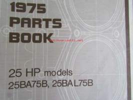 Johnson Outboard 1975 parts book 20 hp -varaosaluettelo, katso tarkemmat mallitiedot kuvasta