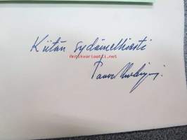 Firapelistit pikkujoulukutsu Raumanlinna 12.12.1964 / Vuorineuvos Paavo Honkajuuri kiitos- / vastauskortti, omakätinen nimikirjoitus
