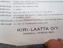 Kiri-levy -esite (Kiri-laatta Oy, Tapanila)