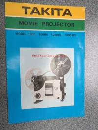 Takita movie projector model 1000, 100S, 1000IQ, 1000 SIQ Operating instructions -käyttöohjekirja engalnniksi