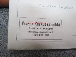 Vaasan Keskusapteekki -kirjekuori