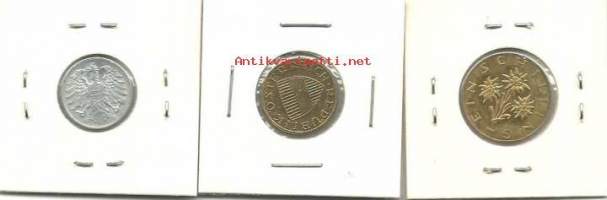 Itävalta - 2 groschen 1962, 10 groschen 1959 ja 1 shilling 1962