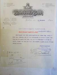 Osakeyhtiö Björkboda Fabriks Aktiebolag Björkboda Finland. 21 december 1921