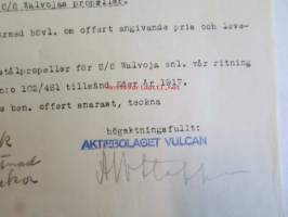 Aktiebolaget Vulcan Åbo, tarjouspyyntö, 21. december 1921