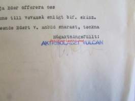 Aktiebolaget Vulcan Åbo, tarjous, 28. november 1921