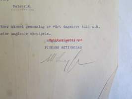 Fiskars Aktiebolaget, den 1 april 1921 -asiakirja