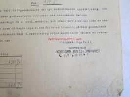 Nordiska Kaffekompaniet, Helsingfors 5 april 1928 -asiakirja
