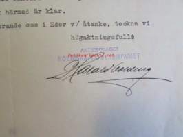 Nordiska Kaffekompaniet, Helsingfors 15 septemper 1925 -laskun liite