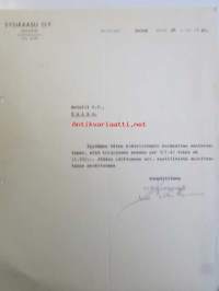 Sysikaasu O.Y.ltä  Metalli O.Y. maksumuistutus Helsinki 26. heinäkuuta 1940 -asiakirja