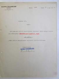 Rauman Osuusmeijeri Rauma kesäkuun 16. 1939 -asiakirja