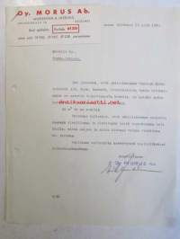 Oy. Morus Ab. Helsinki syyskuun 13. 1939 -asiakirja