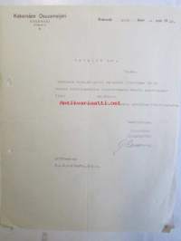 Kokemäen Osuusmeijeri, Kokemäki syyskuun 6. 1939 -asiakirja