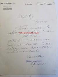 Kiikalan Osuusmeijeri, Kiikalassa elokuun 20. 1939 -asiakirja