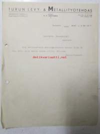 Turun Levy- &amp; Metallityötehdas, Turussa tammikuun 7. 1930. -asiakirja