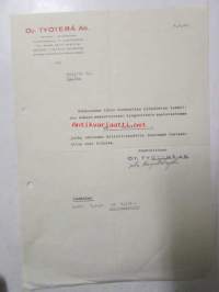 Oy Työterä Ab. Helsinki 9.9.46. -asiakirja