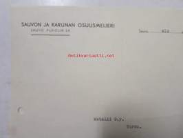 Sauvonja Karunan Osuusmeijeri, Sauvo elokuun 19. 1946 -asiakirja