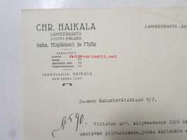 CHR. Haikala, Lappeenranta kesäkuun 12. 1925 -asiakirja
