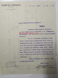 Pitkäniemen Saha- ja Sähköosakeyhtiö, Rovaniemi huhtikuun 27. 1922 -asiakirja