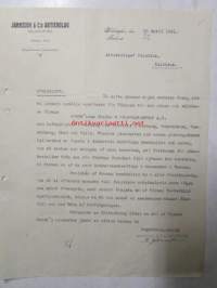 Jannsson &amp; C:o Aktiebolaget, Helsinfors 22 april 1921. -asiakirja