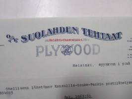 O/Y Suolahden Tehtaat, Helsinki syyskuun 1. 1924. -asiakirja