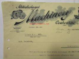 Aktiebolaget Machinery Osakeyhtiö, Åbo 10. september 1921. -asiakirja