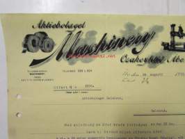 Aktiebolaget Machinery Osakeyhtiö, Åbo 21. augusti 1921. -asiakirja