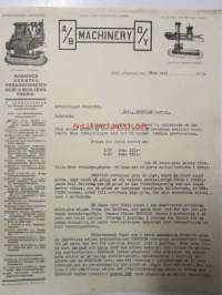 A/B Machinery O/Y, Åbo 28. juli 1921. -asiakirja