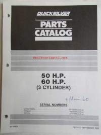 Quicksilver parts catalog 50 H.P. / 60 H.P. ( 3 cylinder )-Katso tarkemmat malli merkinnät kuvasta