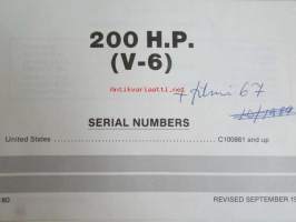 Quicksilver parts catalog 200 H.P. (V-6) -Katso tarkemmat malli merkinnät kuvasta
