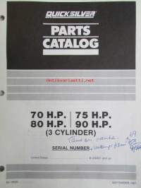 Quicksilver parts catalog 70 H.P./ 75 H.P./80 H.P./ 90 H.P. -Katso tarkemmat malli merkinnät kuvasta