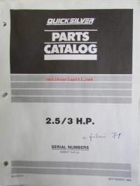 Quicksilver parts catalog 2.5/3 H.P. -Katso tarkemmat malli merkinnät kuvasta