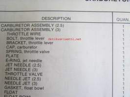 Quicksilver parts catalog 2.5/3 H.P. -Katso tarkemmat malli merkinnät kuvasta