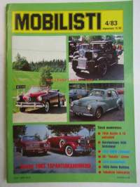 Mobilisti 1983 nr 4 -Lehti vanhojen autojen harrastajille, sisällysluettelo löytyy kuvista.