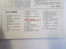 Mobilisti 1988 nr 1 -Lehti vanhojen autojen harrastajille, sisällysluettelo löytyy kuvista.