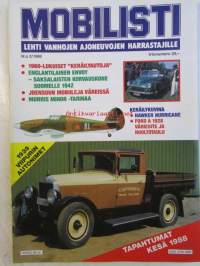 Mobilisti 1988 nr 2 -Lehti vanhojen autojen harrastajille, sisällysluettelo löytyy kuvista.