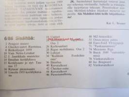 Mobilisti 1988 nr 6 -Lehti vanhojen autojen harrastajille, sisällysluettelo löytyy kuvista.