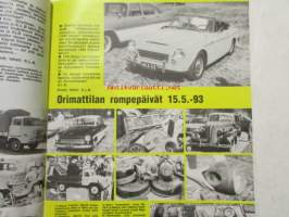 Mobilisti 1993 nr 3 -Lehti vanhojen autojen harrastajille, sisällysluettelo löytyy kuvista.