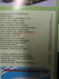 Mobilisti 2003 nr 5 -Lehti vanhojen autojen harrastajille, sisällysluettelo löytyy kuvista.
