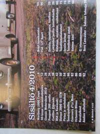 Mobilisti 2010 nr 4 -Lehti vanhojen autojen harrastajille, sisällysluettelo löytyy kuvista.