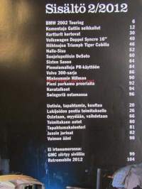 Mobilisti 2012 nr 2 -Lehti vanhojen autojen harrastajille, sisällysluettelo löytyy kuvista.