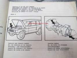 British Leyland, Range Rover Parts Catalogue -varaosaluettelo