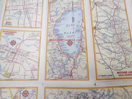 Shell sectional map of Pasific southwest road map -tiekartta