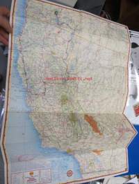 Shell sectional map of Pasific southwest road map -tiekartta