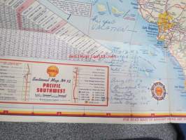 Shell sectional map of Pasific southwest road map -tiekartta