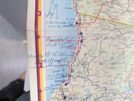 Shell sectional map of Pasific southwest road map -tiekartta